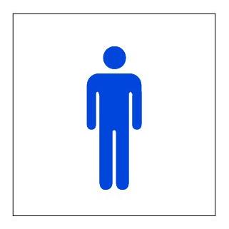 トイレ男女 高耐候性ステッカー100×100 (男) | 