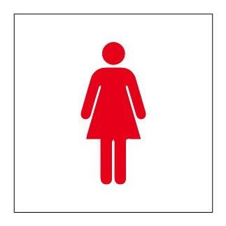 トイレ男女 高耐候性ステッカー100×100 (女) | 