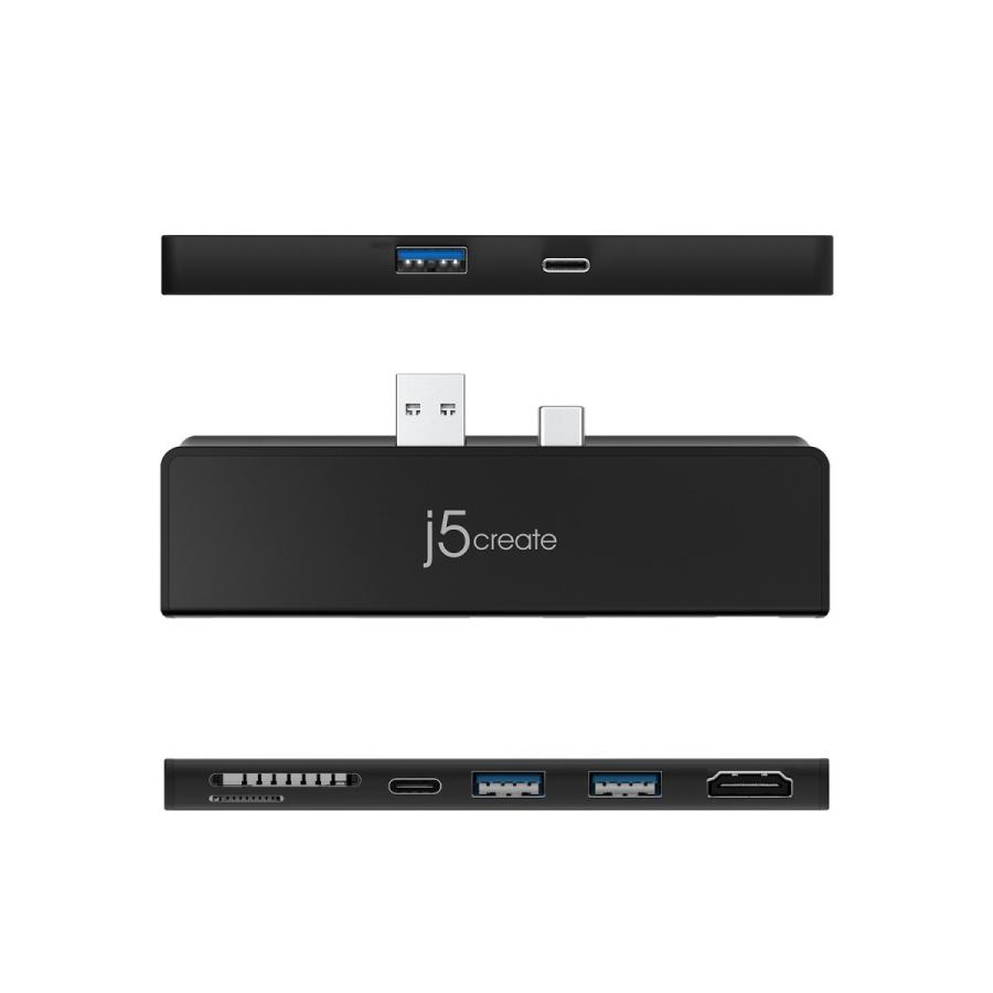 j5create SurfacePro 7専用 ドッキングステーション マルチハブ ブラック Power Delivery 60W JCD324B-EJ
