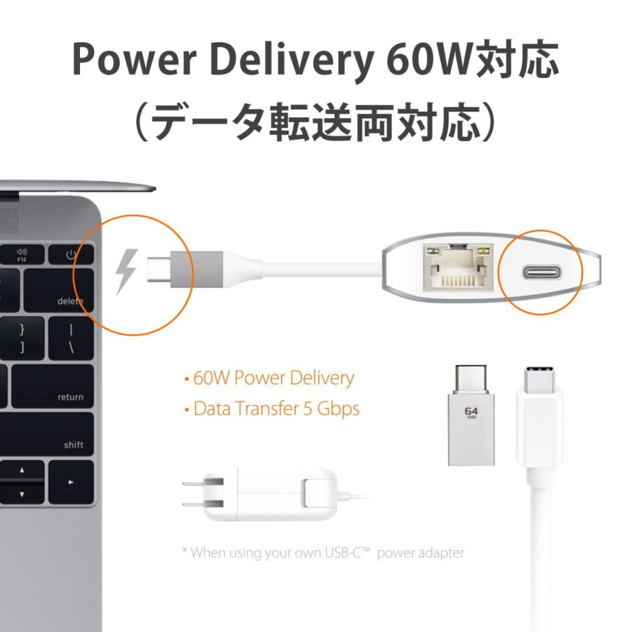 j5create USB-C 9in1マルチアダプタ Power Delivery 60W供給 【USB-C 3.1/4K HDMI/ギガビット有線LAN/USB3.0×3, SD,MicroSDスロット】JCD383-EJ｜j5create｜04