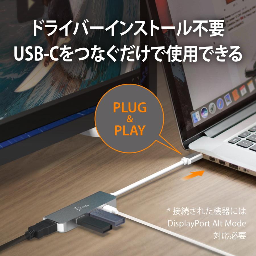 ハブ 変換アダプター j5 create デュアルリンク Type-C HDMI
