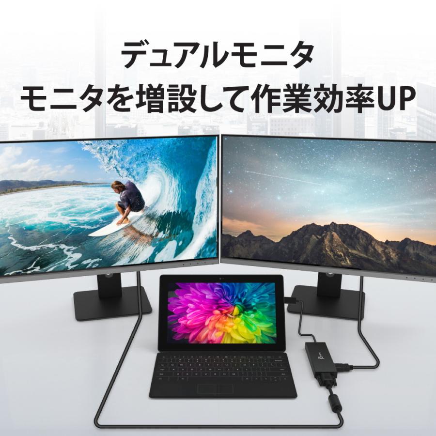 j5 create USB 3.0 5in1 デュアルモニタ ミニドック マルチハブ ブラック 【 USB3.0x2, HDMI, VGA, ギガビット有線LAN, Micro-B power in 】 JUD323B-EJ | j5 create | 02