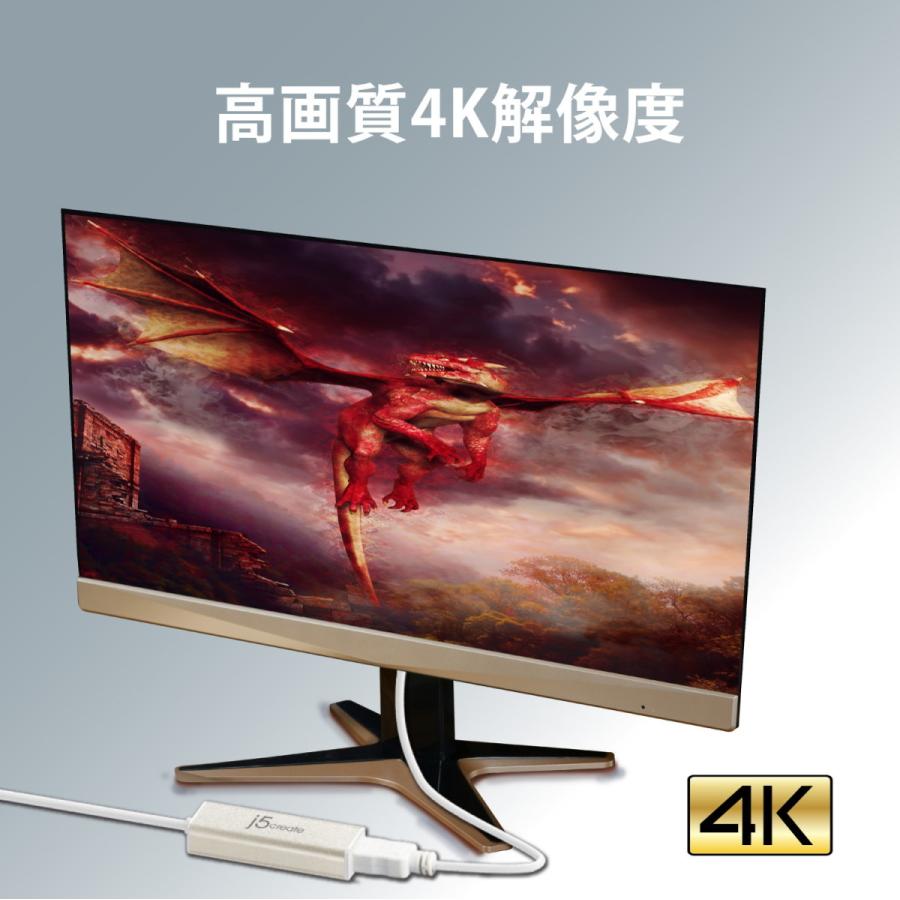 j5create USB-C to 4K HDMI ディスプレイアダプター 変換ケーブル Displayport Alt Mode対応 JCA153J-EJ | j5 create | 02