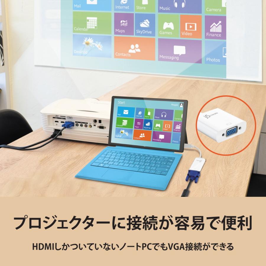 j5 create HDMI to VGA ディスプレイ 変換アダプタ オーディオ出力対応 モニタ接続 解像度1920x1200 (WUXGA) 60Hz バスパワー/セルフパワー両対応 JDA213J-EJ | j5 create | 03