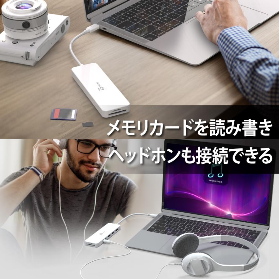 j5create USB-C 7in1 USBハブ PD60W供給【USB-C PD充電、4K HDMI、USB3.0×2、SD/MicroSDスロット、3.5mmジャック】Windows/Mac/Chrome/iPad pro対応 JCD373-EJ | j5 create | 02