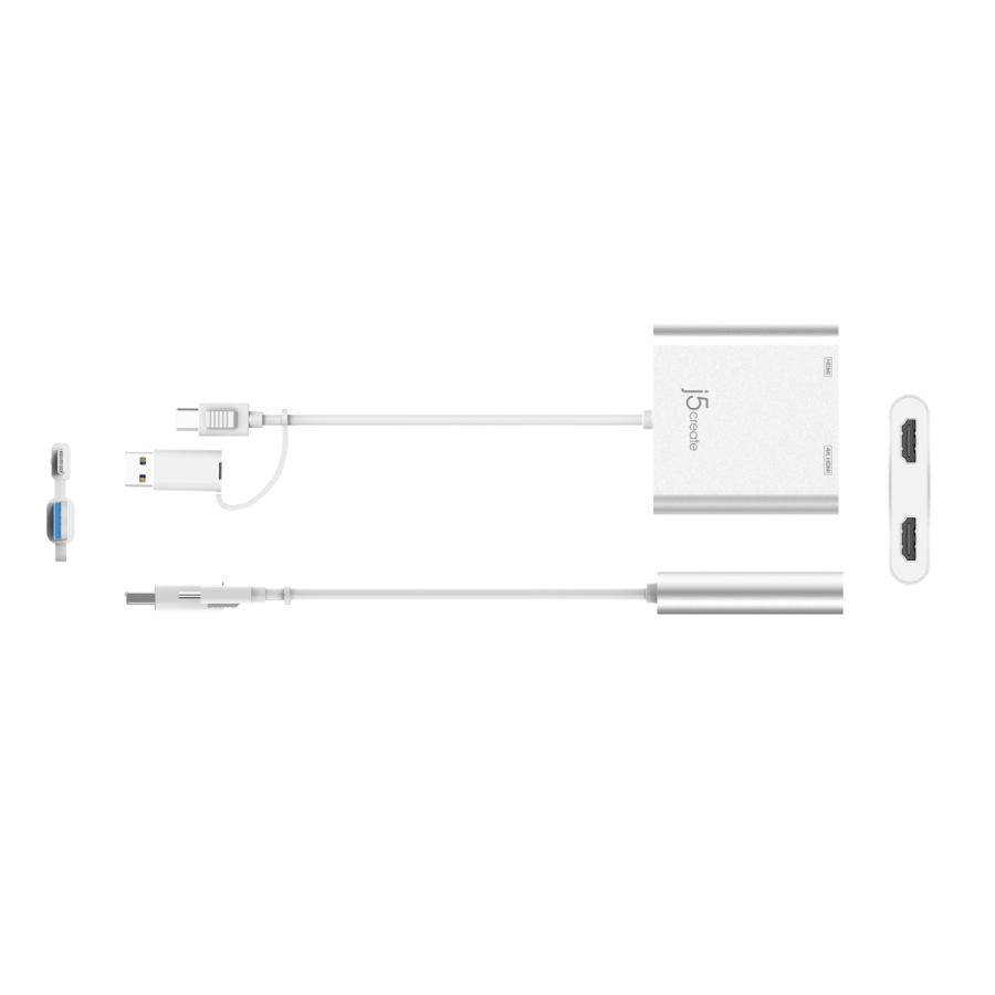 j5create USB3.0 USB-C to Dual HDMIディスプレイアダプター デュアル表示 マルチディスプレイ 4K30Hz + 2K60Hz Windows11/10 Mac OS X 10.8 以降 JCA365-EJ | j5 create | 07
