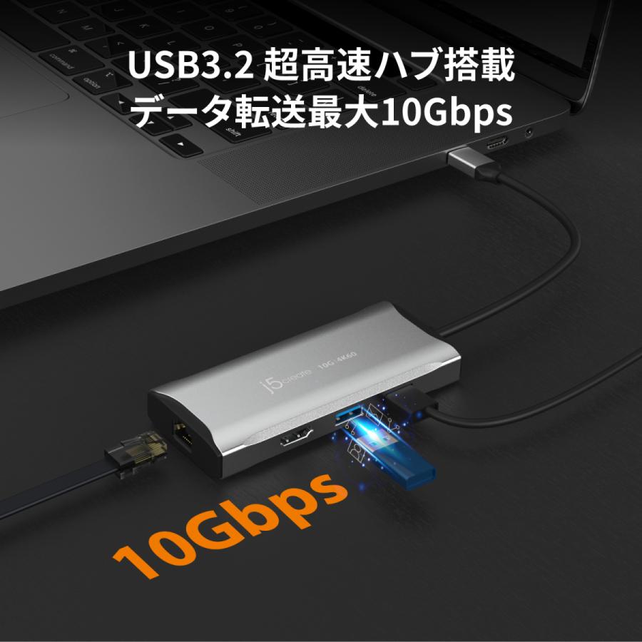 j5 create j5create USB-C 6in1マルチアダプター 4K60