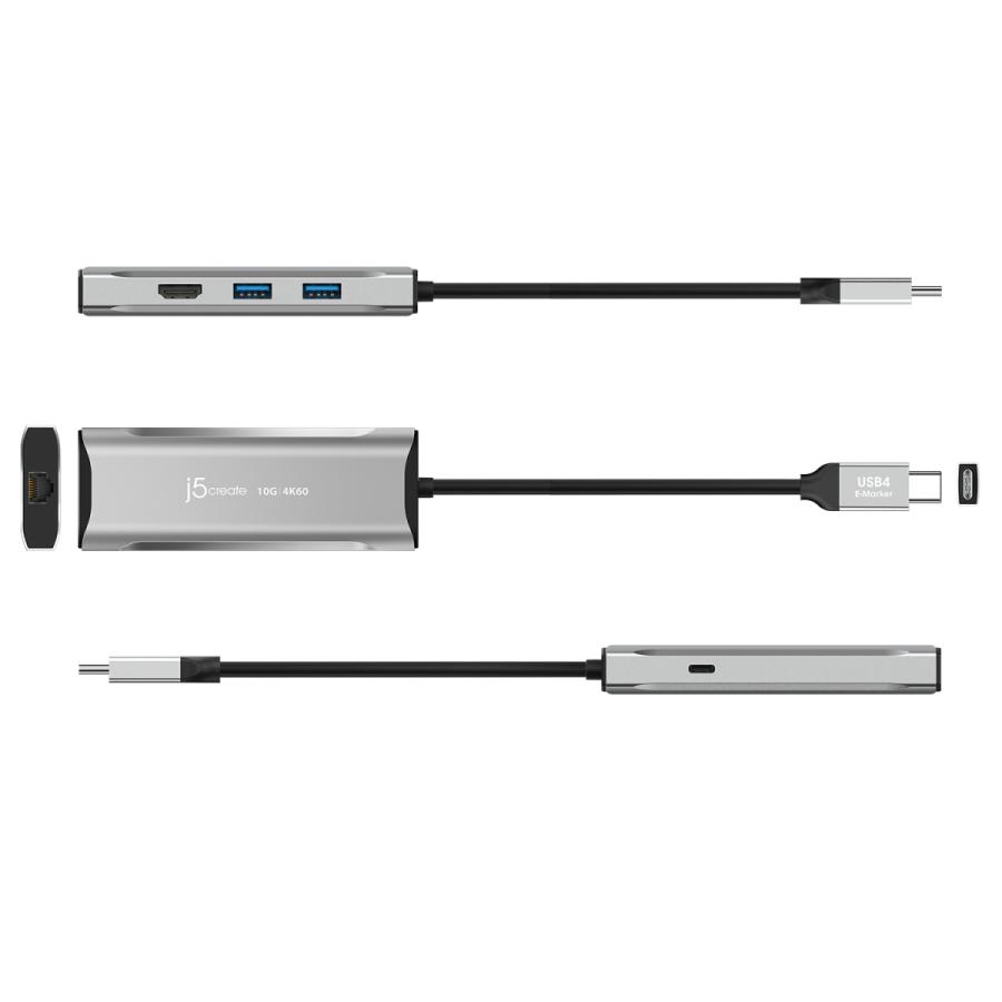 j5create USB-C 6in1マルチアダプター 4K60/1080p144Hz USB-A3.2x2 USB-C PD100W 4K60Hz HDMI LAN USB4対応 Thunderbolt4対応 JCD392-EJ | j5 create | 08