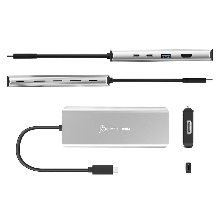j5create USB4 5in1 Intelチップ デュアルディスプレイマルチハブ USB-C3.2, USB-A3.2, USB-C PD85W充電, 4K HDMI, 4K DisplayPort Windows Mac対応 JCD401-EJ | j5 create | 07