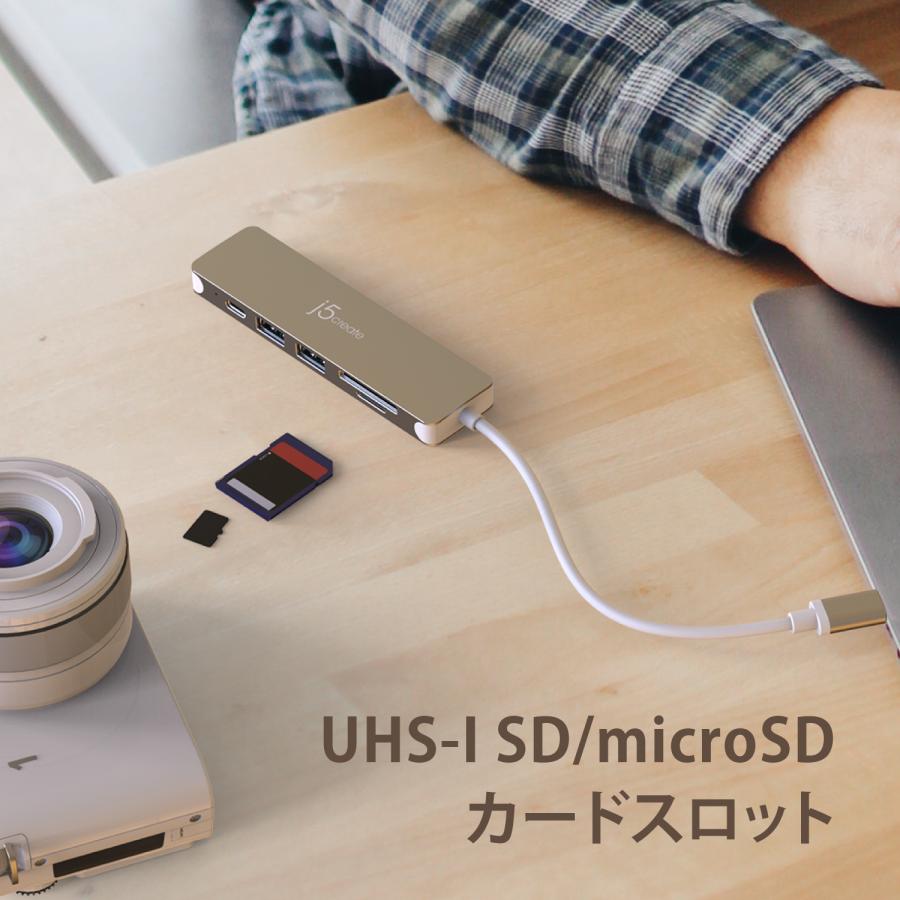 j5create USB-C 6in1 マルチハブ USB-A3.2x2, USB-C PD100W充電, 4K HDMI, SD/MicroSDスロット Windows Mac Chrome対応 JCD353-EJ | j5 create | 05