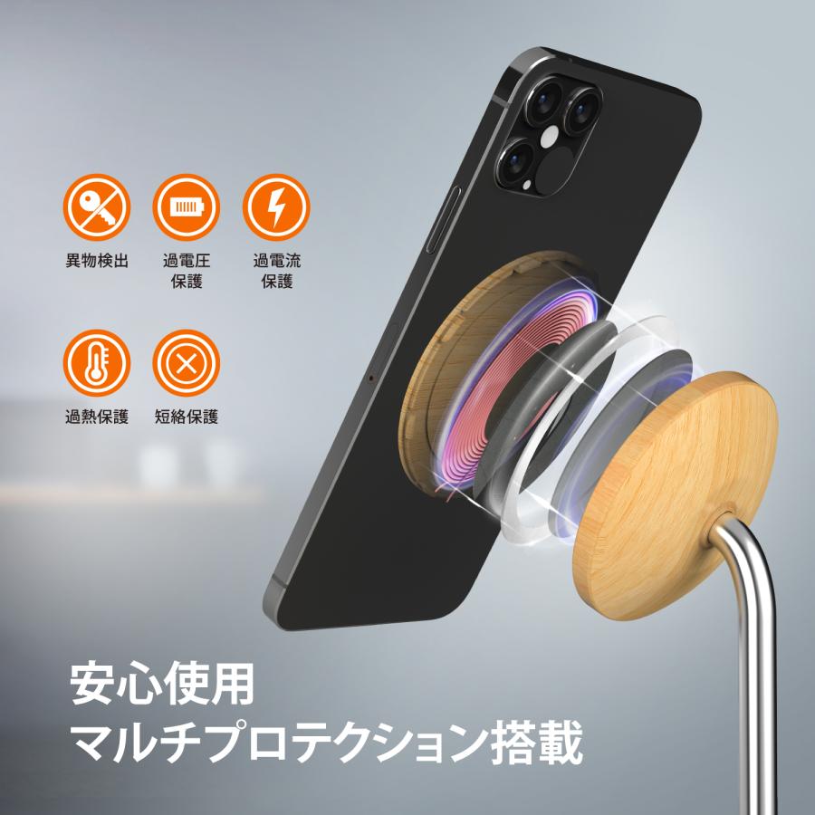 j5create 木目調デザイン 2in1MagSafe対応ワイヤレス充電器 7.5W+5W iPhone13シリーズ iPhone12シリーズ AirPods Pro ワイヤレス充電対応イヤホン JUPW2106NP-EJ｜j5create｜06