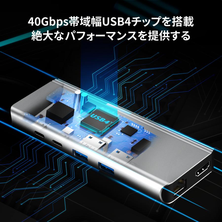 j5create USB4 6in1 マルチハブ USB-C3.2 Gen2 10Gbps, USB-A3.2 Gen2 10Gbpsx2, USB-C PD100Wポート, 8K60 4K144 HDMI, 2.5GLAN Windows MacOS 対応 JCD403-EJ | j5 create | 01