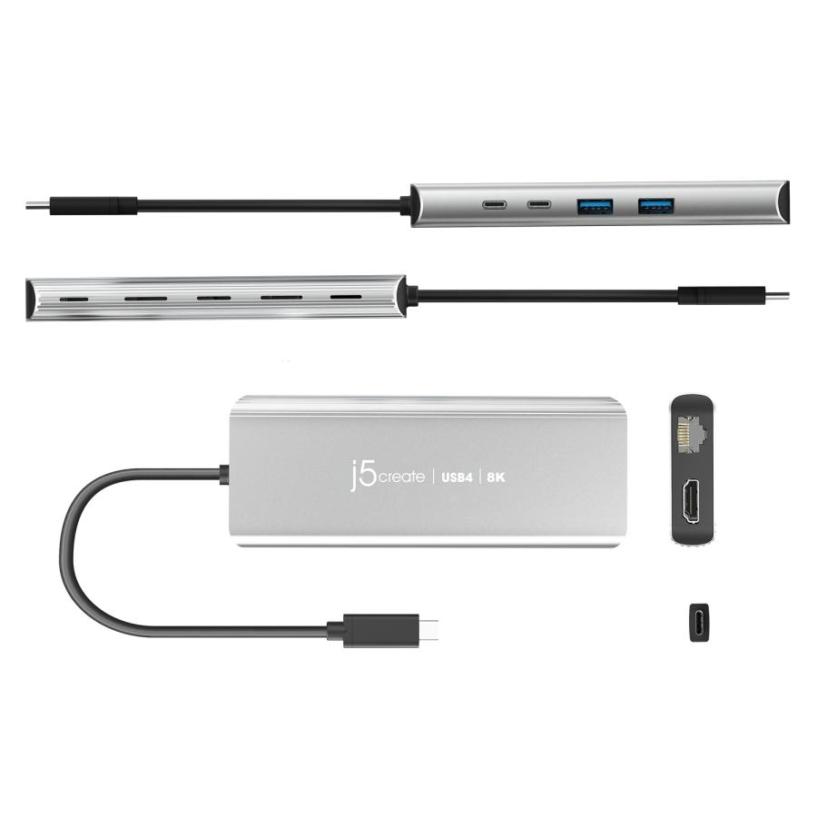 j5create USB4 6in1 マルチハブ USB-C3.2 Gen2 10Gbps, USB-A3.2 Gen2 10Gbpsx2, USB-C PD100Wポート, 8K60 4K144 HDMI, 2.5GLAN Windows MacOS 対応 JCD403-EJ | j5 create | 06