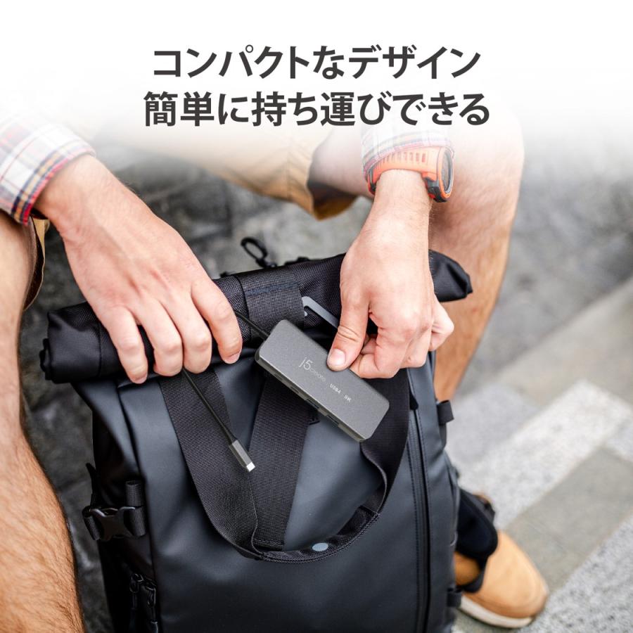 j5create USB4 6in1 8K60 マルチアダプター PD100W供給 USB-C、USB-C PD充電兼用ポート、USB-Ax2、HDMI Windows MacOS対応 M1/M2/M1 Pro/M1 Max対応 JCH453-EJ | j5 create | 06