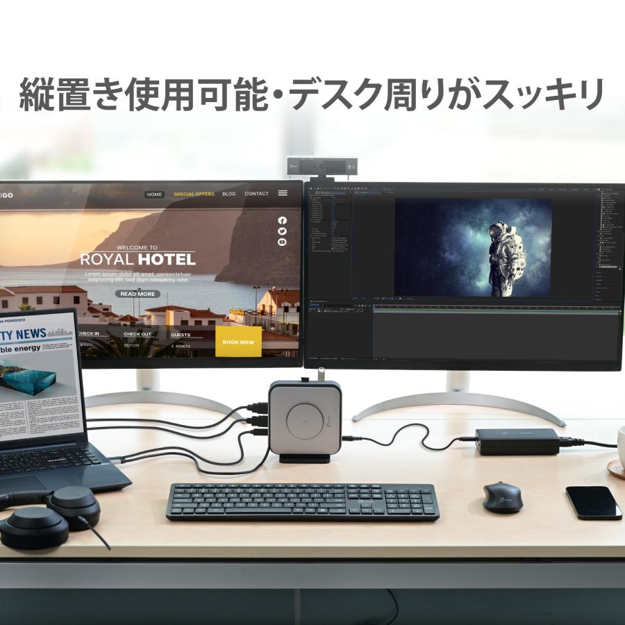 j5create MagSafe USB-C デュアルディスプレイ ドッキングステーション PD140W USB端子 HDMI他 JCD3199-EJ | j5 create | 05