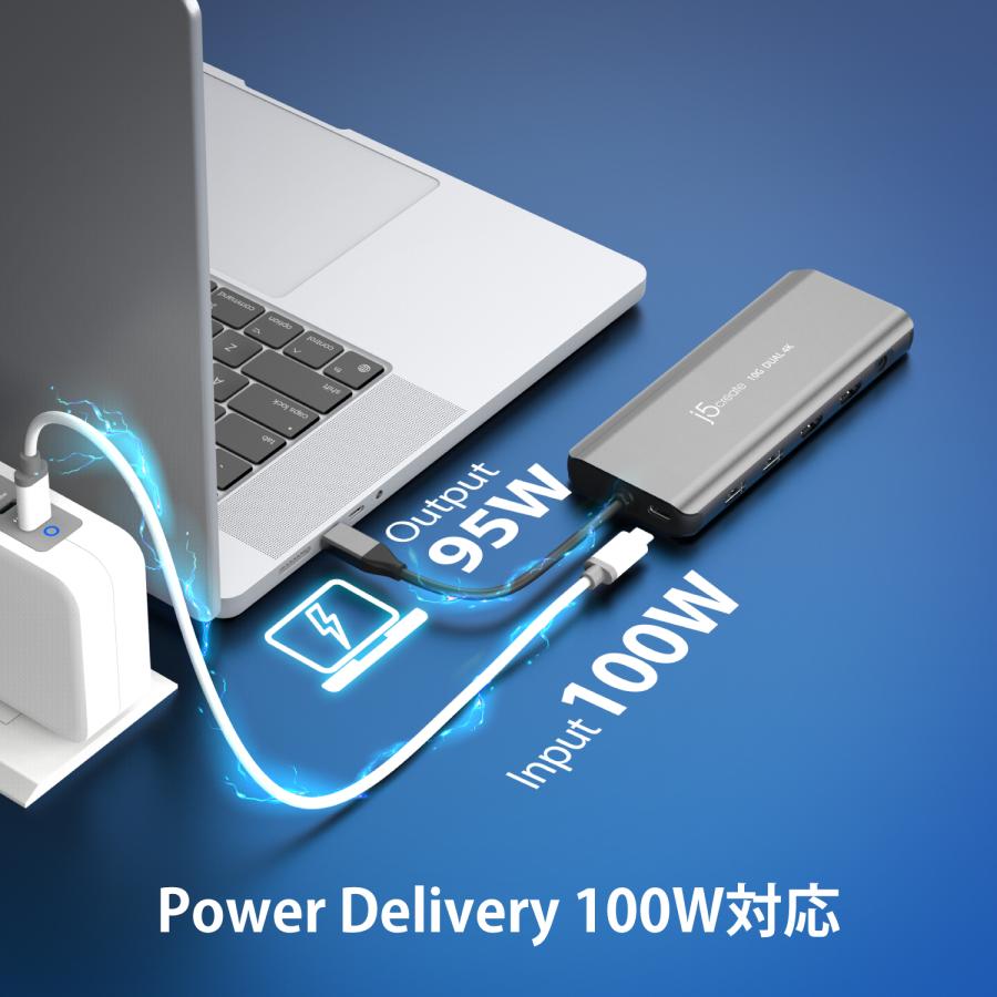 j5create USB-C デュアルディスプレイ ドッキングステーション PD100W USB HDMI他 Mac/Win対応 JCD398-EJ | j5 create | 03