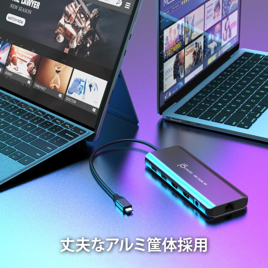 j5create USB-C デュアルディスプレイ ドッキングステーション PD100W USB HDMI他 Mac/Win対応 JCD398-EJ | j5 create | 06