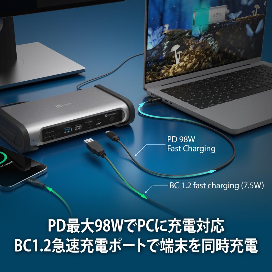 j5create Thunderbolt4 15in1 クワッドディスプレイ ドッキングステーション Mac/Win/Chrome JTD568-EJ | j5 create | 05