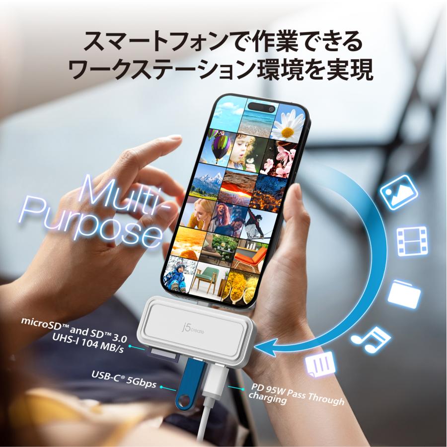 j5create USB-C 4in1 変換アダプター マルチハブ  直結デザイン JCH167W-EJ |  | 01