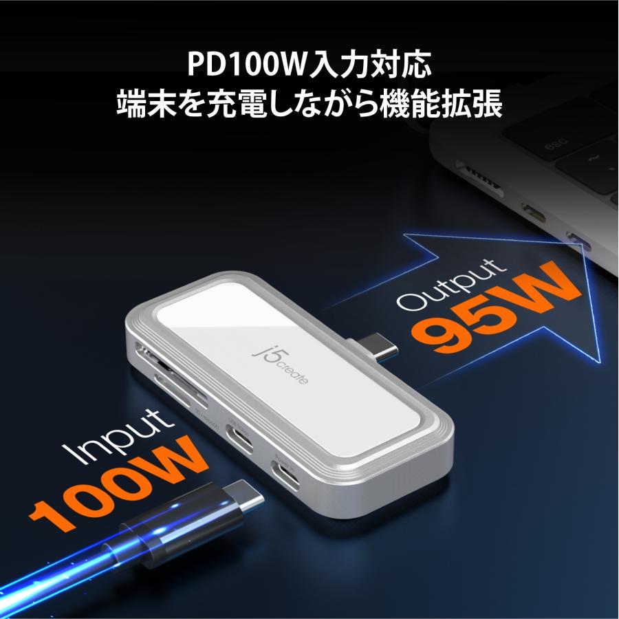 j5create USB-C 4in1 変換アダプター マルチハブ  直結デザイン JCH167W-EJ |  | 03