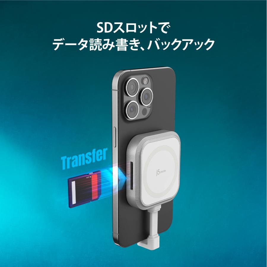 j5create iPhone専用 USB-C to C、A +PD充電60W+SD 変換アダプター JCH168W-EJ |  | 05
