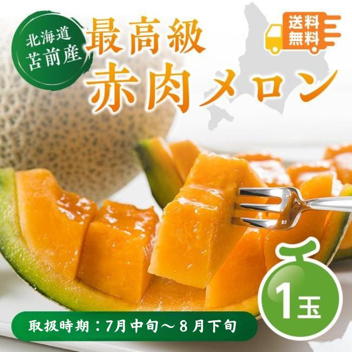 赤肉メロン 北海道産 とままえメロン 1玉 お中元 贈答 フルーツ 甘い