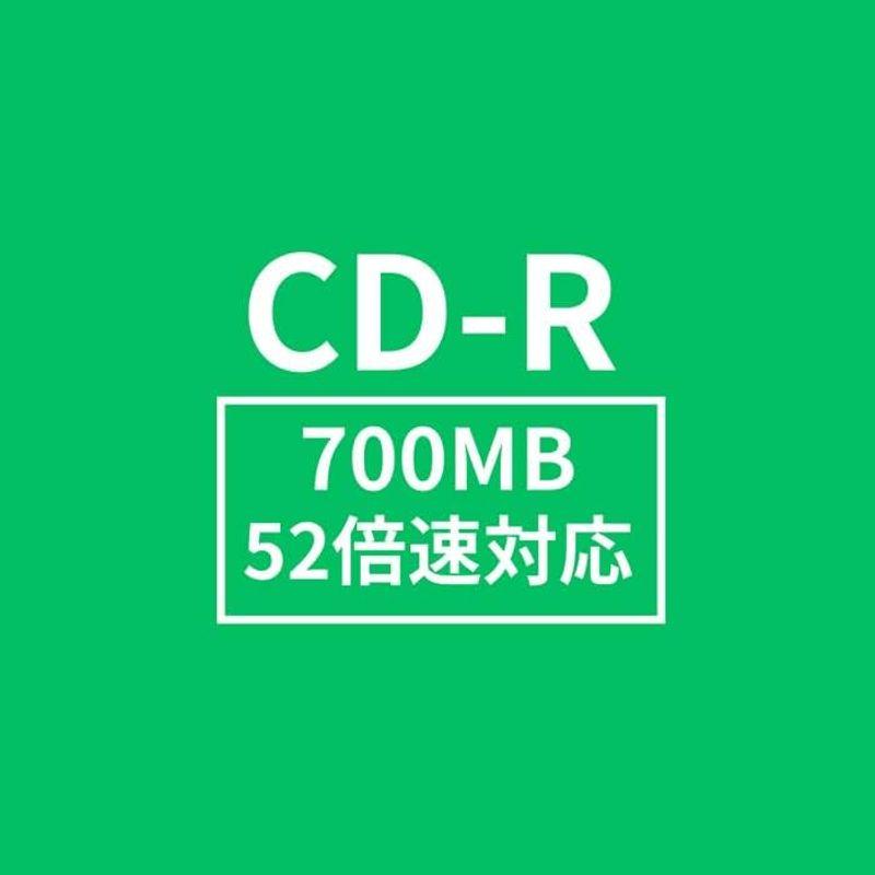 HIDISC CD-R データ用 700MB 52倍速 ワイドエリアホワイトプリンタブル スピンドルケース 100枚 10個セット HDCR CDメディア 