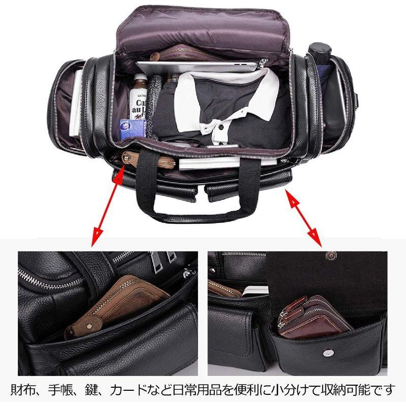 雅革 ボストンバッグ 本革 牛革 2WAY 防水 軽量 大容量 手提げ レザー 出張 旅行 トラベル スポーツ 修学旅行 メンズ ブラック ボストンバッグ 本革 牛革 2WAY 防水 軽量 大容量 手提げ レザー 出張 旅行 トラベル スポーツ 修学旅行 メンズ ブラック