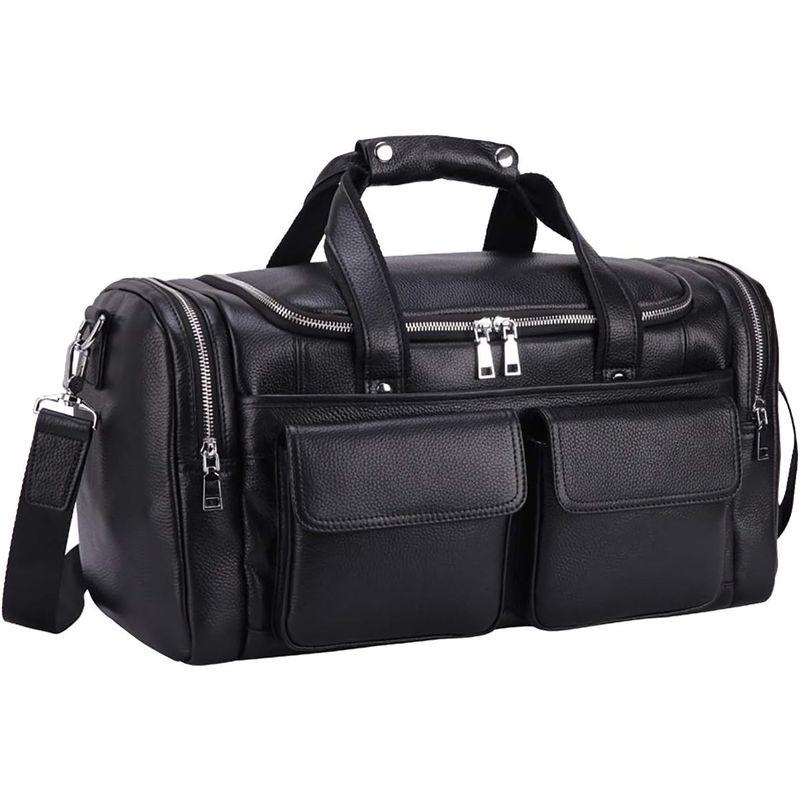 雅革 ボストンバッグ 本革 牛革 2WAY 防水 軽量 大容量 手提げ レザー 出張 旅行 トラベル スポーツ 修学旅行 メンズ ブラック ボストンバッグ 本革 牛革 2WAY 防水 軽量 大容量 手提げ レザー 出張 旅行 トラベル スポーツ 修学旅行 メンズ ブラック
