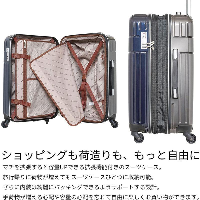 スカイナビゲーター スーツケース 拡張 49-56L 56cm 3.8kg SK-0835-56 ブラックカーボン 8kg サイズ スーツケース 拡張 56L 56cm SK ブラックカーボン 　 cm 約