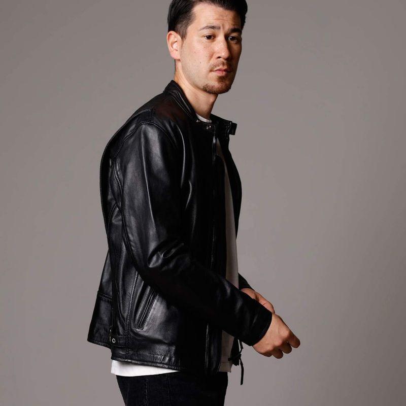 Mo-LAWS シングルライダースジャケット 本革 メンズ レザージャケット 革ジャン ラムレザー S/M/L/LL/3L/4L MLRJ0 LAWS シングルライダースジャケット 本革 メンズ レザージャケット 革ジャン ラムレザー S/M/L/LL/3L/4L MLRJ0 　 ラム