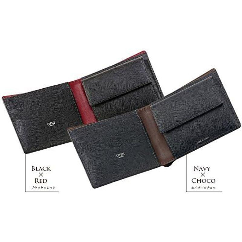 キプリス 二つ折り財布(小銭入れ付き札入)ペルラネラ 8442(ネイビー×チョコ) 二つ折り財布 小銭入れ付き札入 ペルラネラ ネイビー×チョコ サイズ