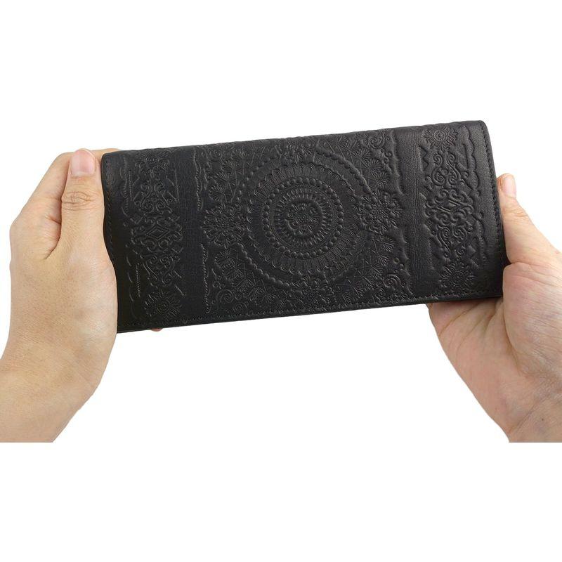 【即購入⭕️】 パッカパッカ 長財布 束入れ 小銭入れあり 薄型 革財布 メンズ 男性 紳士 日本製 本革 牛革 馬革 アラベスク エルマーノ 父の日 敬老 【T1928344753】(9940円)