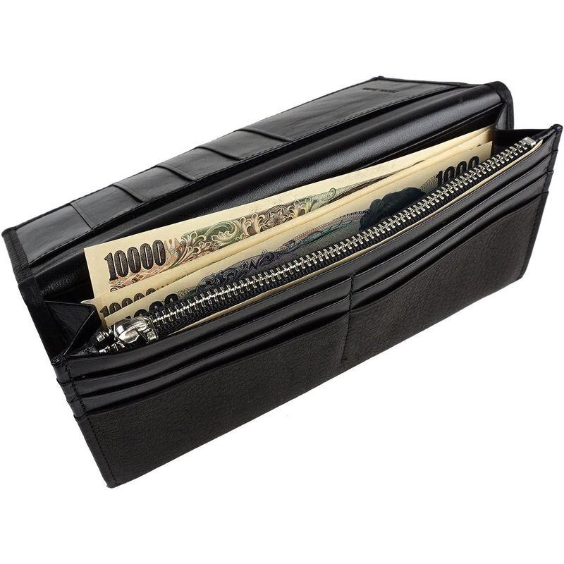 【即購入⭕️】 パッカパッカ 長財布 束入れ 小銭入れあり 薄型 革財布 メンズ 男性 紳士 日本製 本革 牛革 馬革 アラベスク エルマーノ 父の日 敬老 【T1928344753】(9940円)