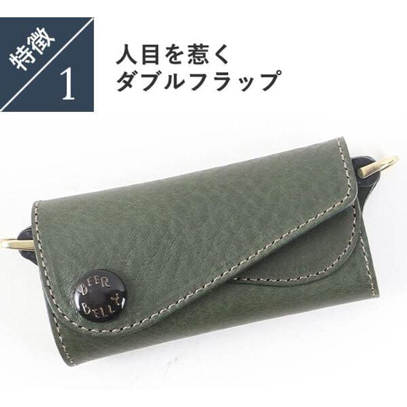 BEERBELLY ビアベリー ダブルフラップ キーケース 三つ折り airtagケース ブラック ビアベリー ダブルフラップ キーケース 三つ折り airtagケース ブラック 　