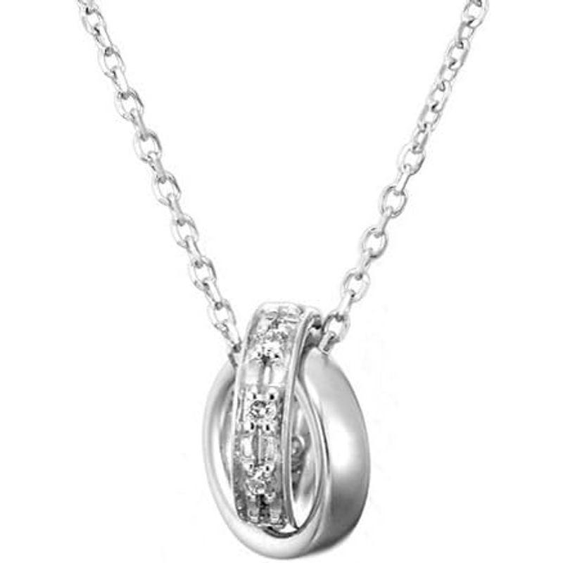 現品発送 4℃ (ヨンドシ-)ダブルループ ダイヤモンド K10ホワイトゴールド(ＷG)ネックレス 111016123209 【8081285354】(28632円)