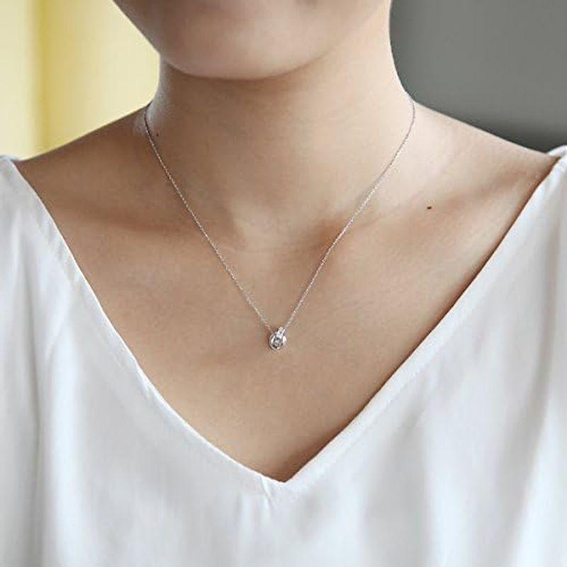現品発送 4℃ (ヨンドシ-)ダブルループ ダイヤモンド K10ホワイトゴールド(ＷG)ネックレス 111016123209 【8081285354】(28632円)