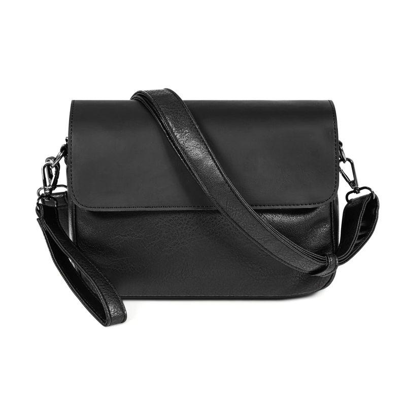 Airrail PUレザーミニショルダーバッグ 小さめ 旅行 メンズ レディース 3Way クラッチバッグ セカンドバッグ ポーチ (ブラッ 2024011218534700443