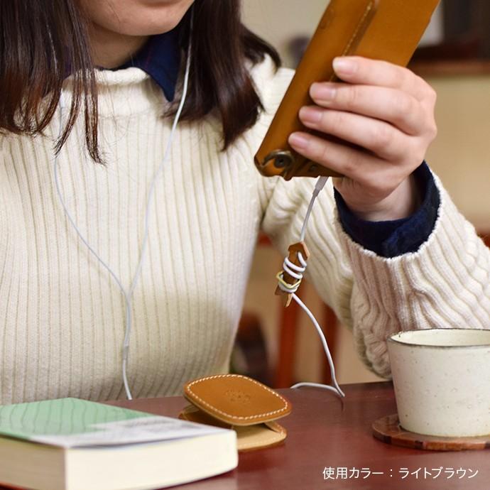イヤホンケース-spin- イヤフォンケース 本革 栃木レザー メンズ