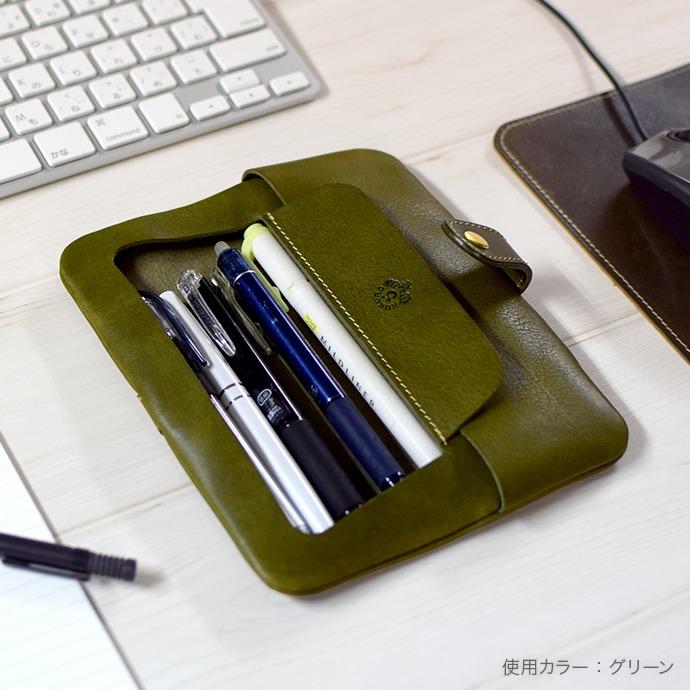HUKURO ペンケース　筆箱　ペンケース　グリーン　栃木レザー ペンケース-tray- HUKURO 栃木レザー 全6色【グリーン】【雑貨