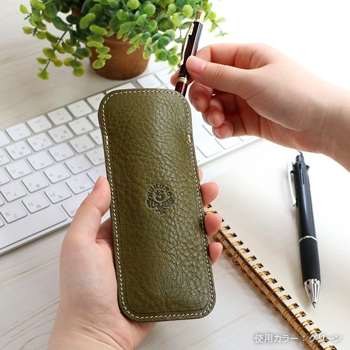 HUKURO ペンケース　筆箱　ペンケース　グリーン　栃木レザー Amazon.co.jp: HUKURO ペンケース 革 Duoプラス ペン入れ メンズ