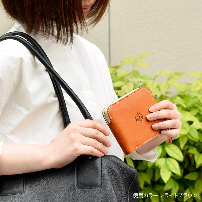 HUKURO 【期間限定】レッド 二つ折り財布 大きく開く 小さな財布