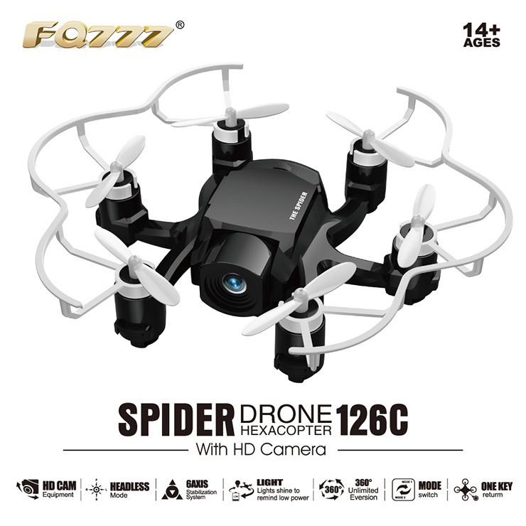 FQ777 126C MINI Spider 2MP カメラ 3D ロール ヘッドレース モード 6軸 ジャイロ RC ヘキサコプター RTF 2.4GHz