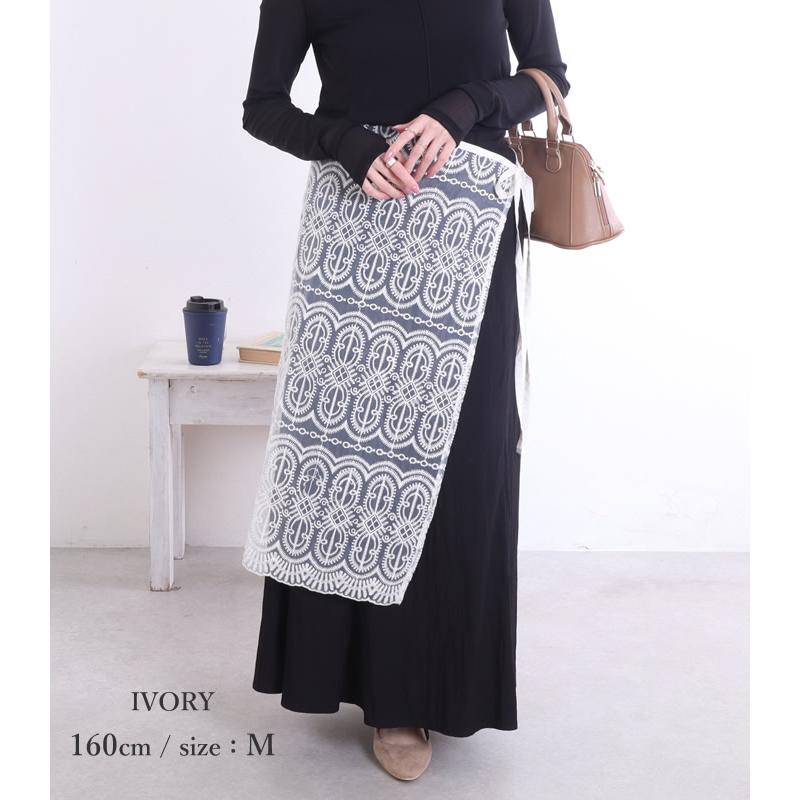 閉店セール 刺繍オーガンジーラップスカート 刺繍 巻きスカート 閉店セール 刺繍オーガンジーラップスカート 刺繍 巻きスカート