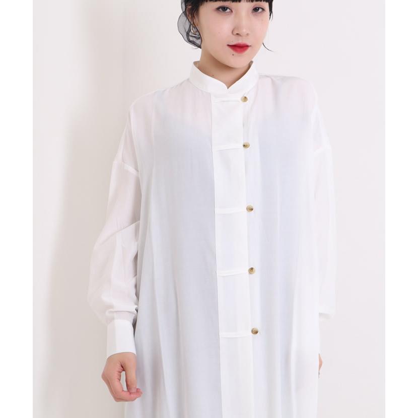 シャツワンピース 白 黒 長袖 春 コーデ チャイナ ワンピース ロングシャツ 04 oi ジャッコランタンjackolantern 通販 Yahoo ショッピング