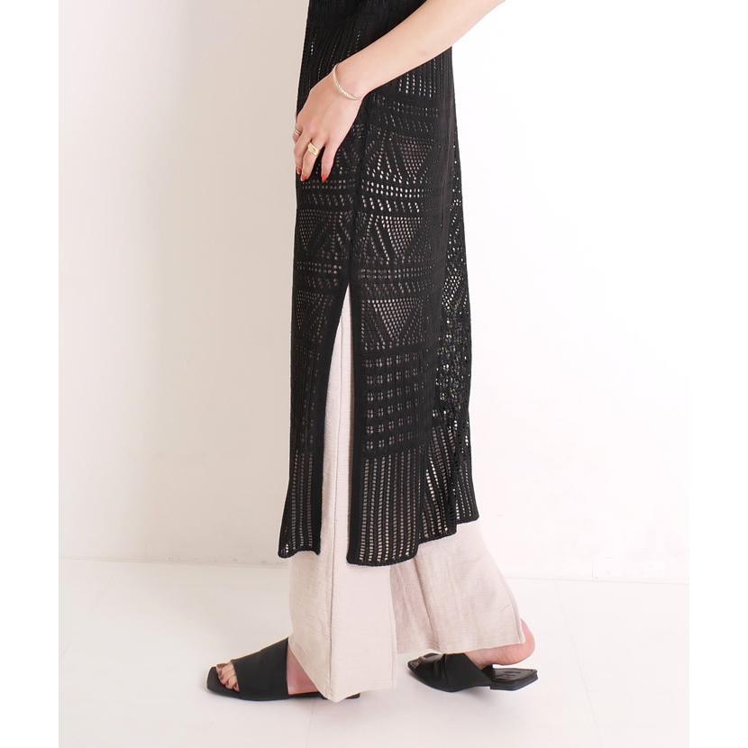 キャミソールワンピース キャミワンピ 透かし編みニット クロシェ編み ワンピース ロング 黒 04 og ジャッコランタンjackolantern 通販 Yahoo ショッピング