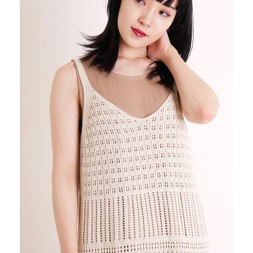 キャミソールワンピース キャミワンピ 透かし編みニット クロシェ編み ワンピース ロング 黒 04 og ジャッコランタンjackolantern 通販 Yahoo ショッピング