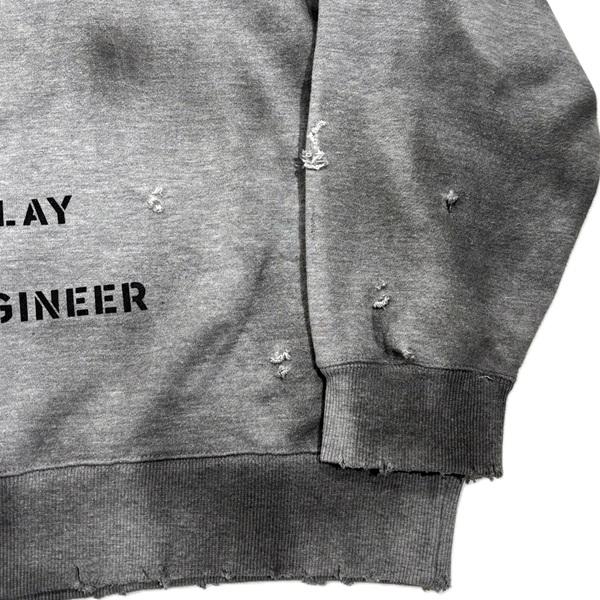 ANOVERLAY (lynch.晁直) × SMACK ENGINEER (スマックエンジニア)「MUD GRUNGE SWEAT」アンオーバーレイ 限定コラボスウェット 裏毛 ダメージ 黒ブラック グレー | SMACK ENGINEER | 17