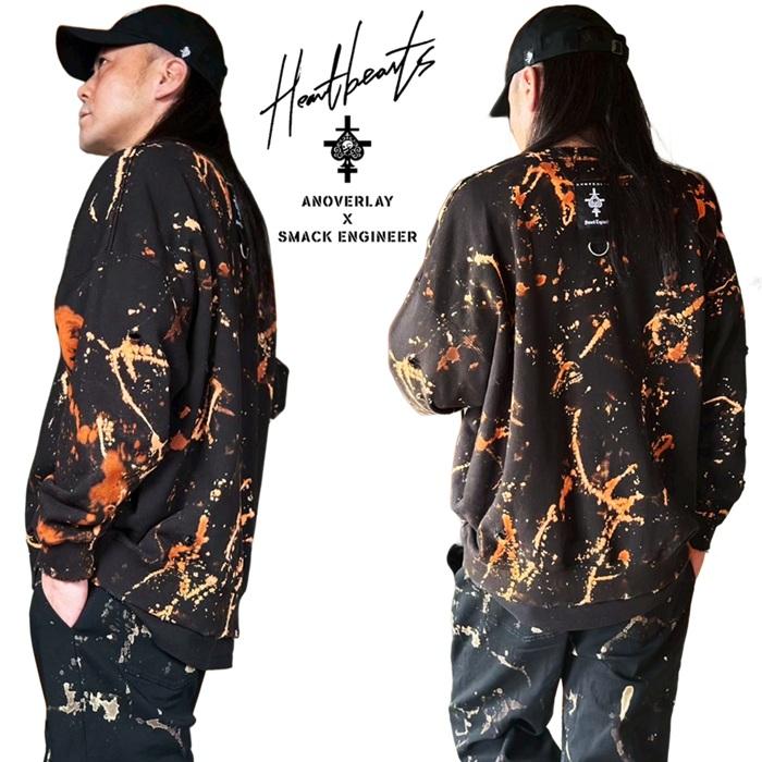 ANOVERLAY (lynch.晁直) × SMACK ENGINEER (スマックエンジニア)「MUD GRUNGE SWEAT」アンオーバーレイ 限定コラボスウェット 裏毛 ダメージ 黒ブラック グレー | SMACK ENGINEER | 04