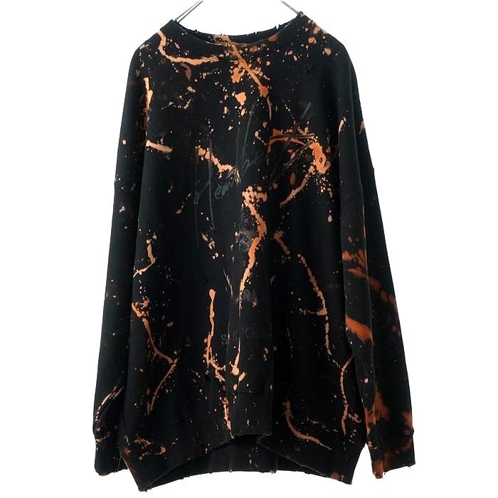 ANOVERLAY (lynch.晁直) × SMACK ENGINEER (スマックエンジニア)「MUD GRUNGE SWEAT」アンオーバーレイ 限定コラボスウェット 裏毛 ダメージ 黒ブラック グレー | SMACK ENGINEER | 09